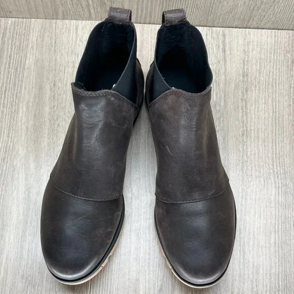 Sorel Boots Womens 7.5 Harlow Chelsea Ankle Waterproof Leather Brown NL3726-205 - Picture 6 of 12